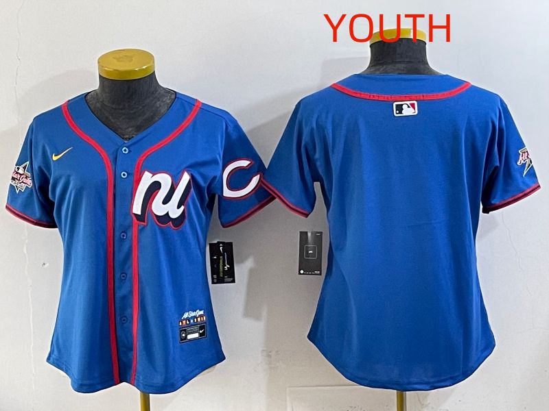 Youth 2025 Cincinnati Reds Blank Blue All star Nike MLB Jersey style 04->women mlb jersey->Women Jersey